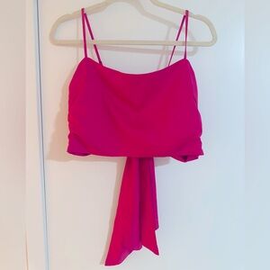 Dynamite Satin Crop Top with Bow (Tie) Back Size M
